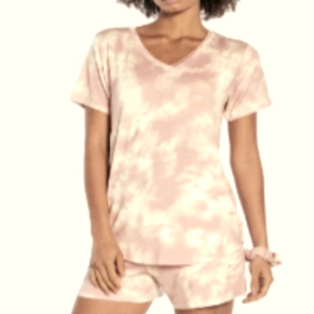 WILDFOX 2pc PJ set pink & white tiedye; large